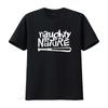 Naughty By Nature Weißes Klassisches Logo T-Shirt Vintage Gewaschen Atmungsaktiv Mode Mann Lässig Stilvoll Vielseitig Grafik Weich