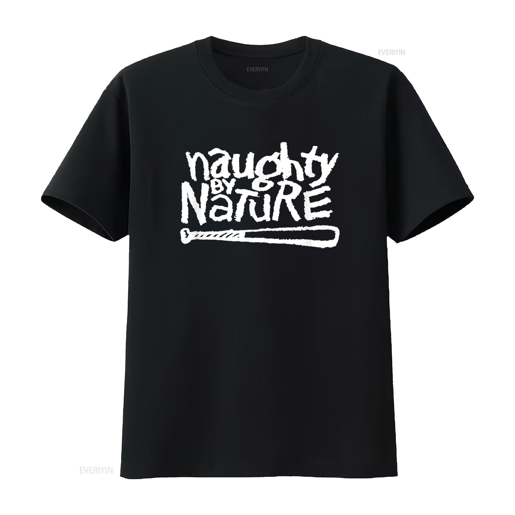

Naughty By Nature White Classic Logo T Shirt vintage Washed Breathable fashion homme Casual Stylish Versatile graphic Soft 4XL