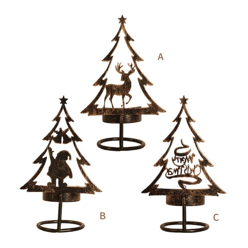 Antique Styles Christmas Candlestick, Durable Iron Candle Stand Home Decors for Holiday Celebration Christmas Item