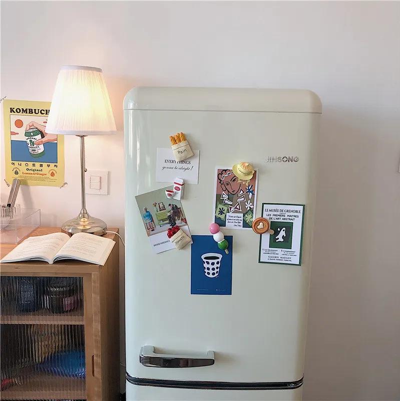 3D Food Model Fridge Magnets Cartoon Bread Bag Refrigerator Magnetic Sticker Gifts Photo Message Holder Kitchen Fridge Sticker