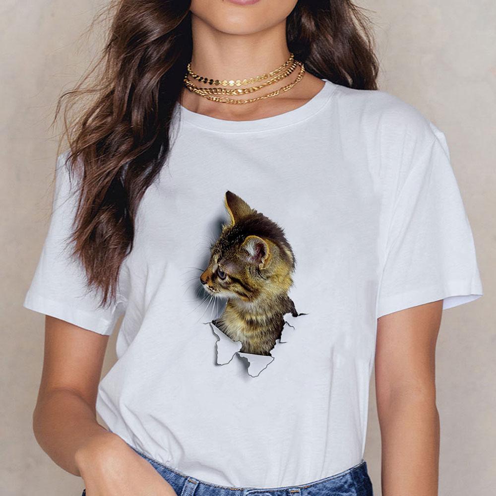 Black Cats Shirt Women with Cat Tshirt Kitten Pretty Little Thing Cute Oversized Funny Female Trendy Short Sleeve Summer Top