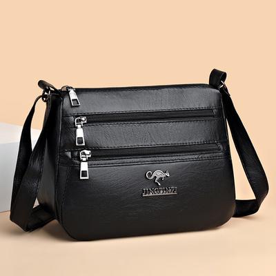Women's Multi-layered Crossbody Bag  Soft Texture Bag  Large Capacity  Good Quality  One Shoulder Bag  New