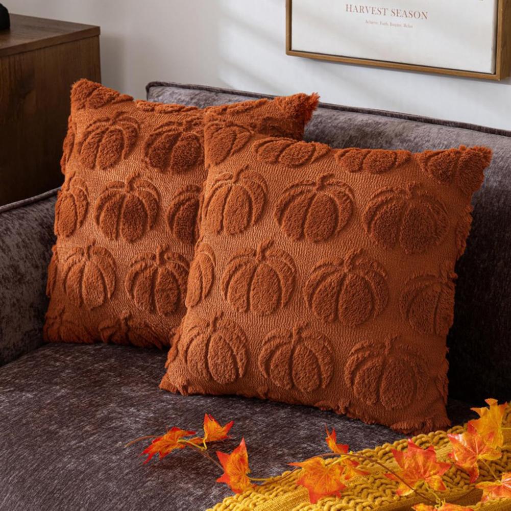 Pillows Covers With Pumpkins Pattern Breathable Comfortable Pillowcase For Office Car Home
