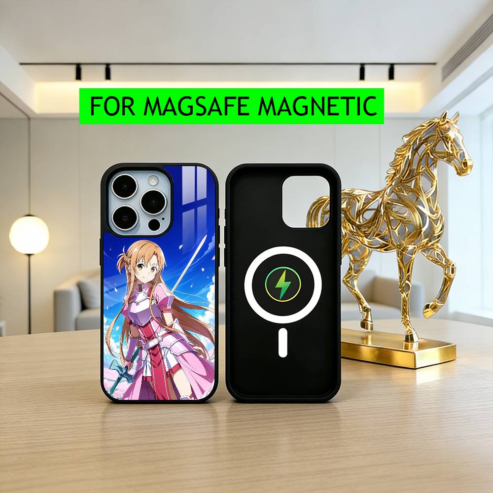 Sword Art Online A-Asuna Y-Yuuki-es Phone Case For iPhone17,16,15,14,13,12,11 Plus,Pro Magnetic For Magsafe Wireless Charging