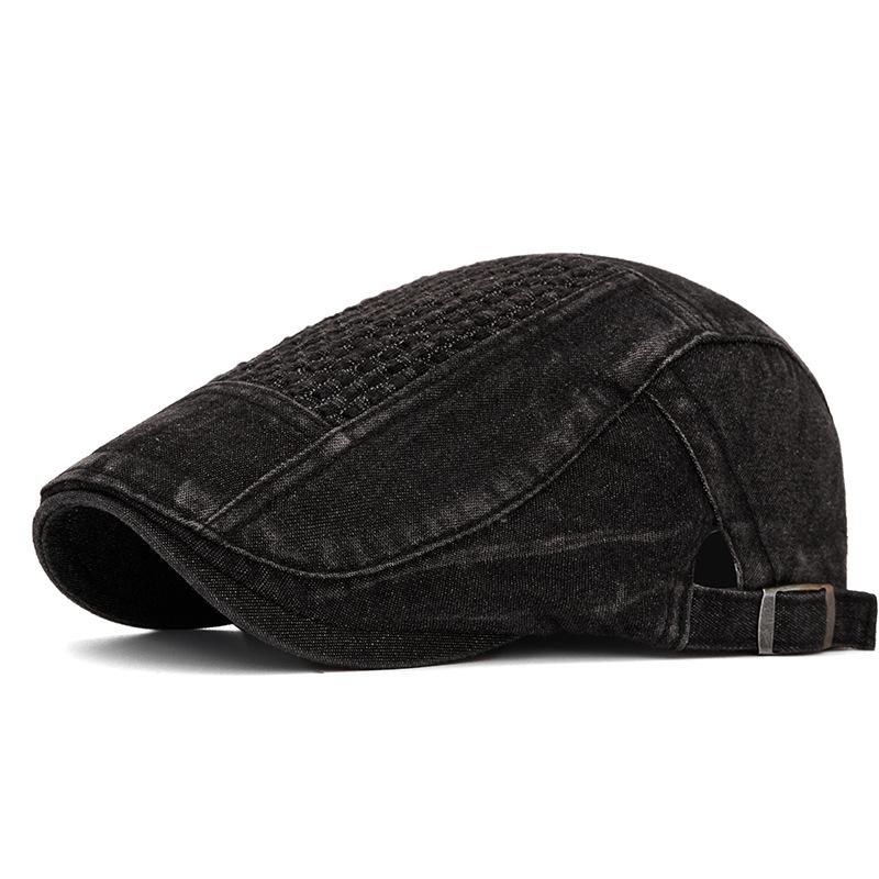 Autumn Denim Forward Cap Women's Beret Painter's Cap British Duck Tongue Men Newsboy Cap