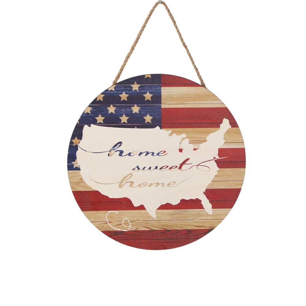 Unique Independence Day Wooden Signage For Festive Home Decor With American Flag Motif