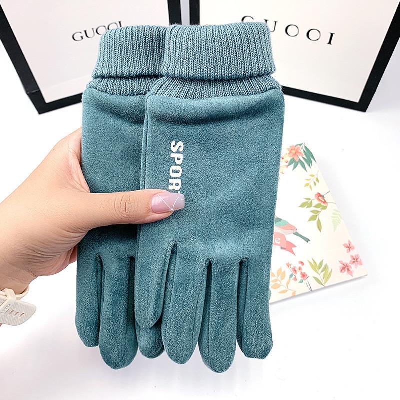 Winter Mens And Womens Sports Gloves With Touchscreen And Antislip Features Green