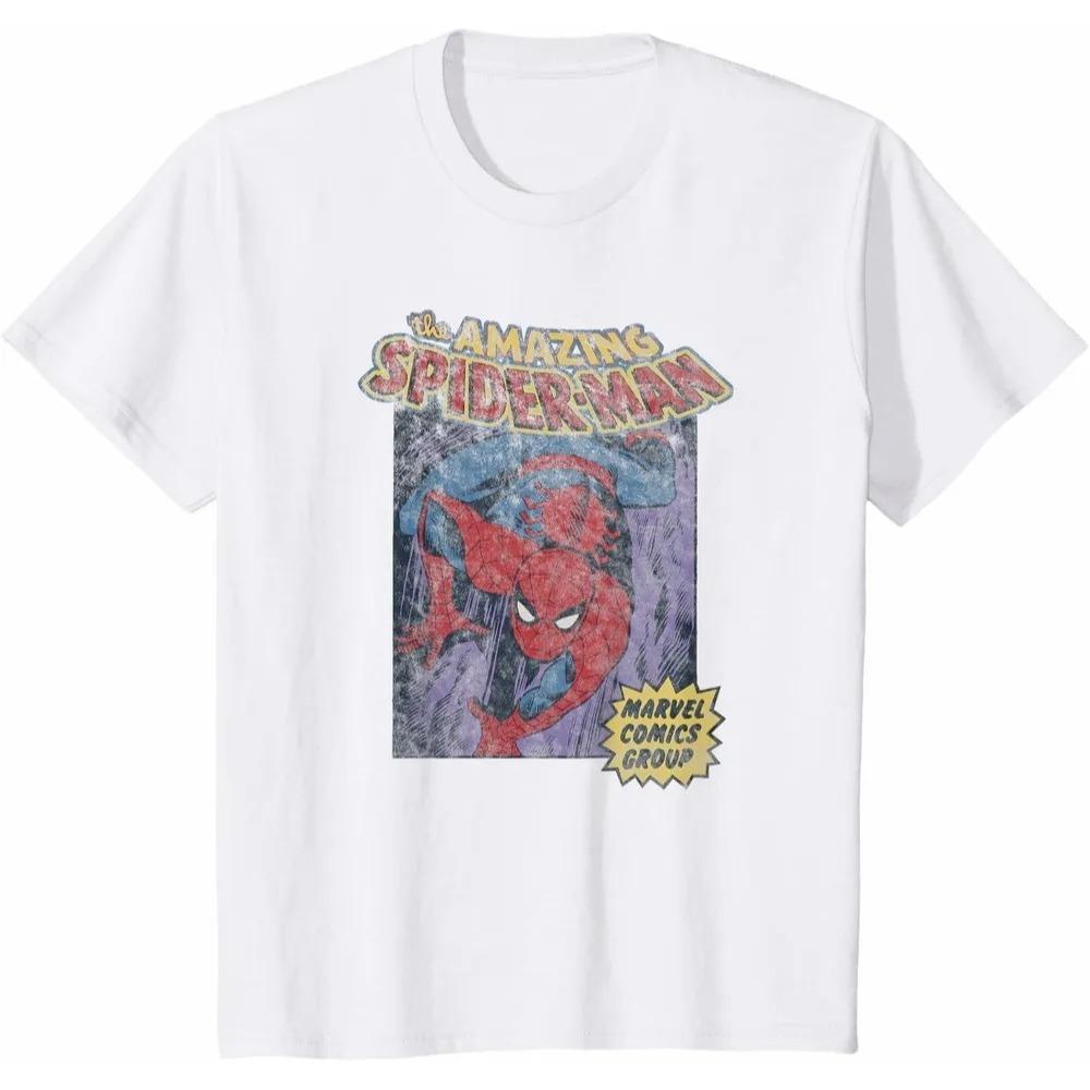 Marvel The Amazing Spider-Man Vintage Komiksové Obalové Grafické Tričko, Retro Styl Skupiny Marvel Comics Tričko, Unisex Superhrdina Ležérní Vrchní Díl
