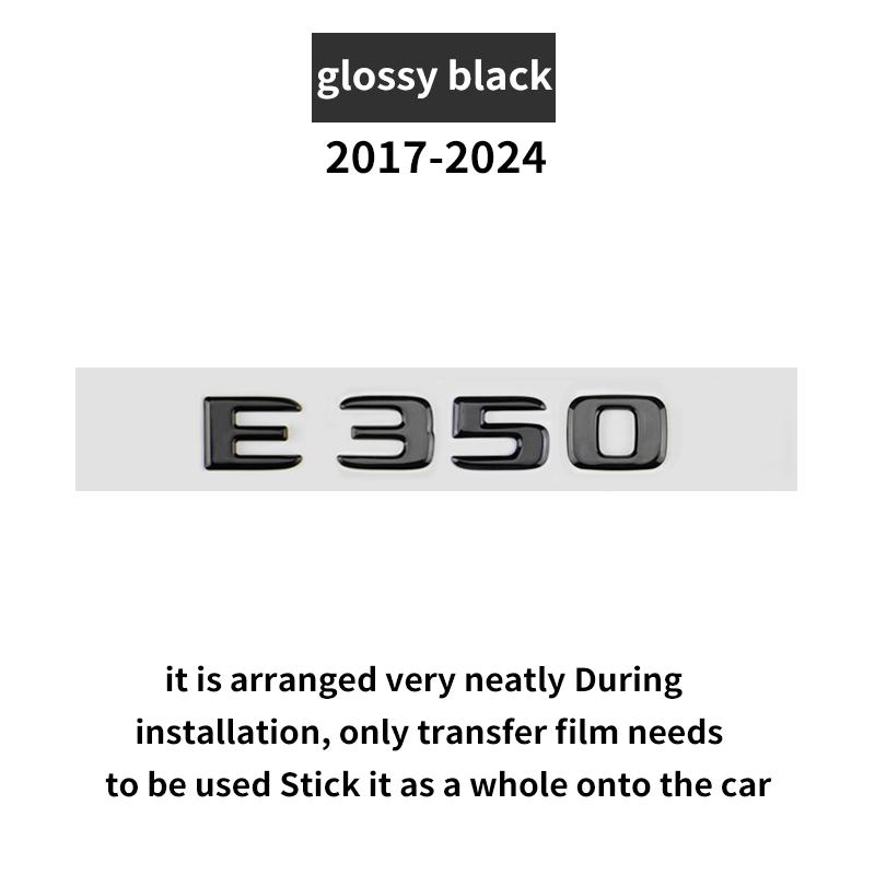 Suitable for Mercedes Benz rear letter sticker W213 C238 w214 E43 E53 E63S E200d E260 E300 E350e E450d 4MATIC V8BITURBO GloosyBK HJS2