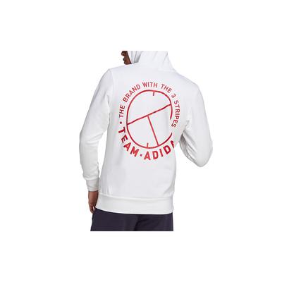adidas Logo Print Sport Tennis Hoodie Herren Tops Weiß FU0072