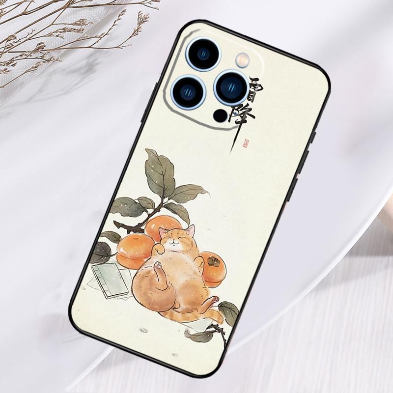 Japanese Cat Culture Aesthetic Art Phone Case For iPhone 17 Pro Max 15 14 13 12 11 16 Pro Max Plus 12 13 Mini 16e 17 Air Cover