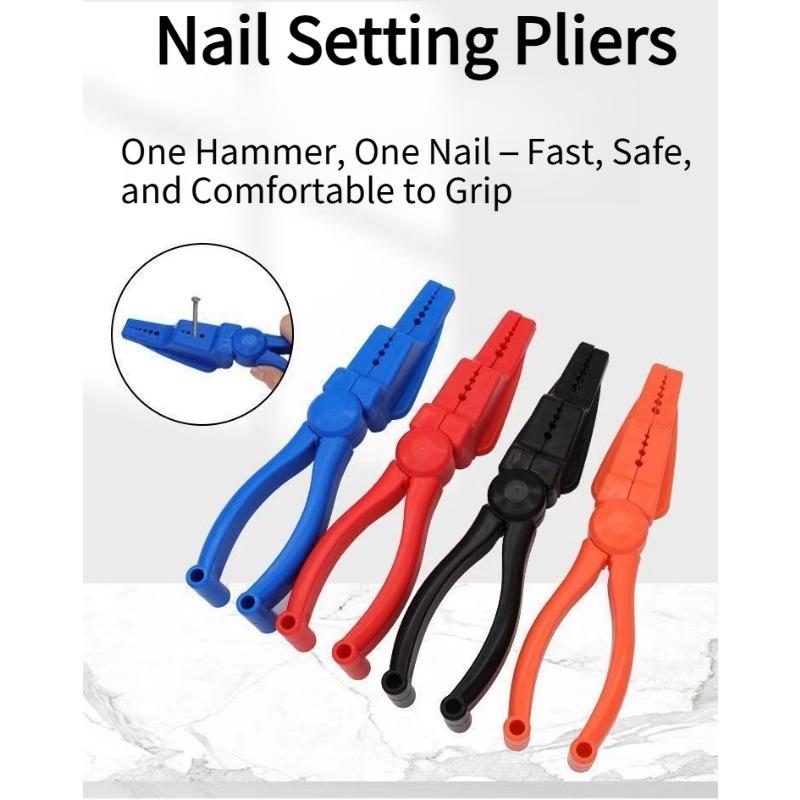 1PC New Nail Auxiliary Jaw Fixed Tool Nail Pliers Safety Hand Guard Anti-hammer Device Stepped Design One Hammer and One Nail