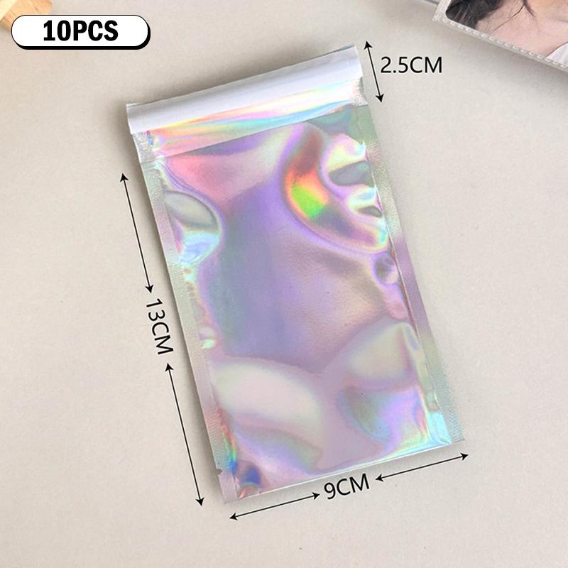 10Pcs Self-Sealing Laser Small Plastic Bags For Jewelry Pouch Jewelry Transparent Display Gift Packaging Storage Bag