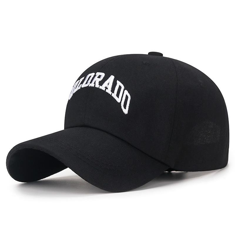 Cotton twill abraded big head circumference letter hat women's versatile soft top shows face small Internet celebrity duck tongue baseball cap