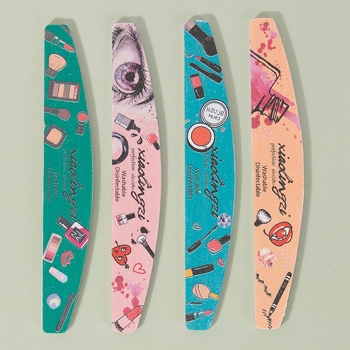 

Pink Half-Moon Cartoon Nail File - Double-Sided, Reusable, Buffing & Shaping Tool