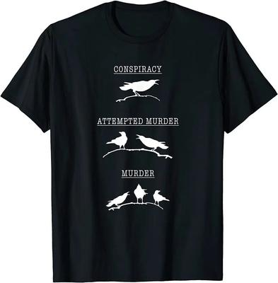 Crow Poetry Attempted Murder Skull Gothic Edgar T-Shirt