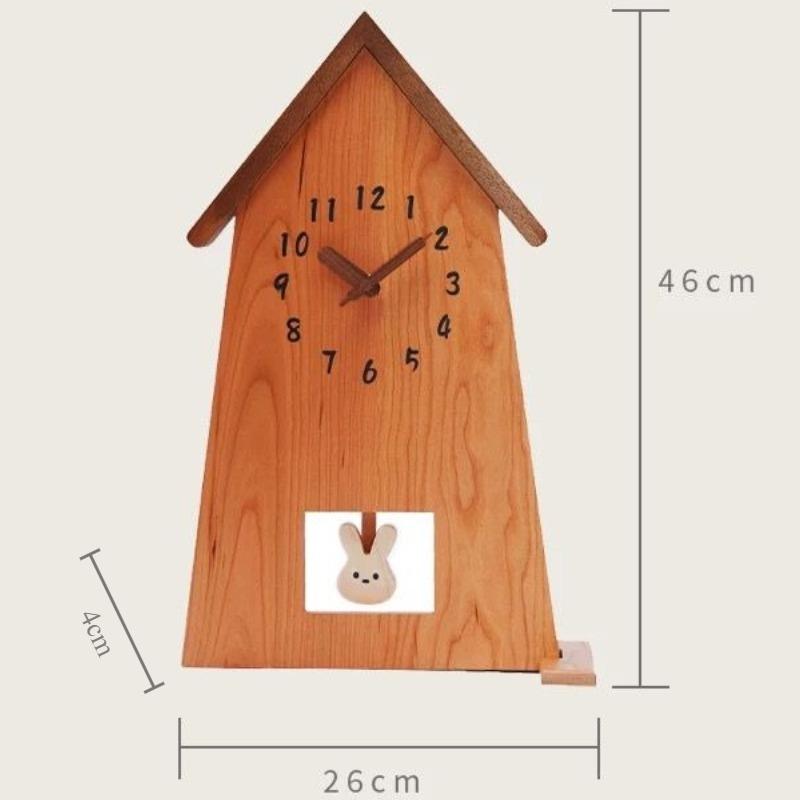 Бесшумные настенные часы Североевропейские деревянные настенные часы Миниатюрные милые мультяшные маятниковые часы Декор для гостиной Эстетичная мебель