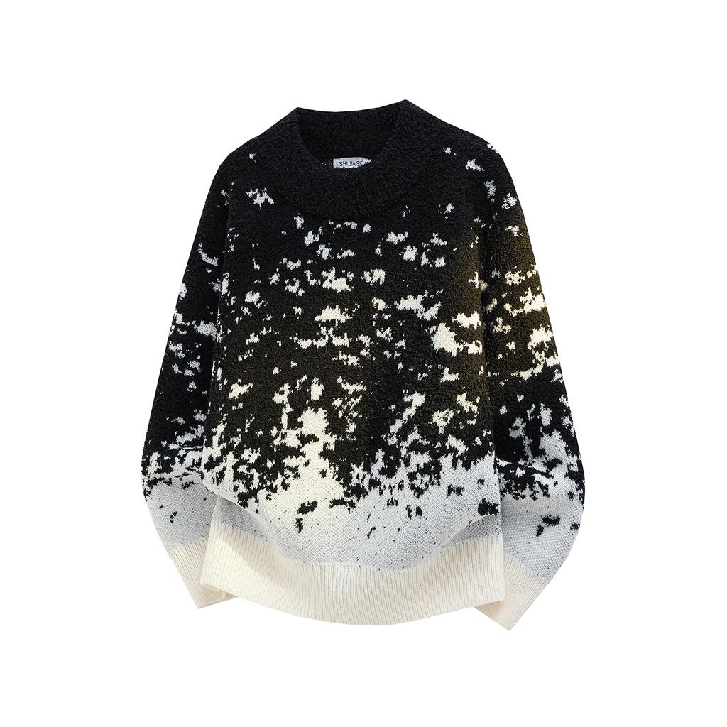 2026 Autumn Winter Men Christmas Pullover New Year's Red Sweater Men Thick Lazy Snowflake Sweater Male Loose Soft Black Sweater