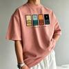 Unisexs TShirt Unisexs Round Neck Short Sleeved TShirt One Day At A Time Abstract Ocean Sunset Art Printed TShirt Casual Street