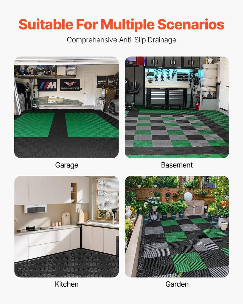 Drainage Mat Modular Floor Tile 12” X 12” Interlocking Drainage Cushion