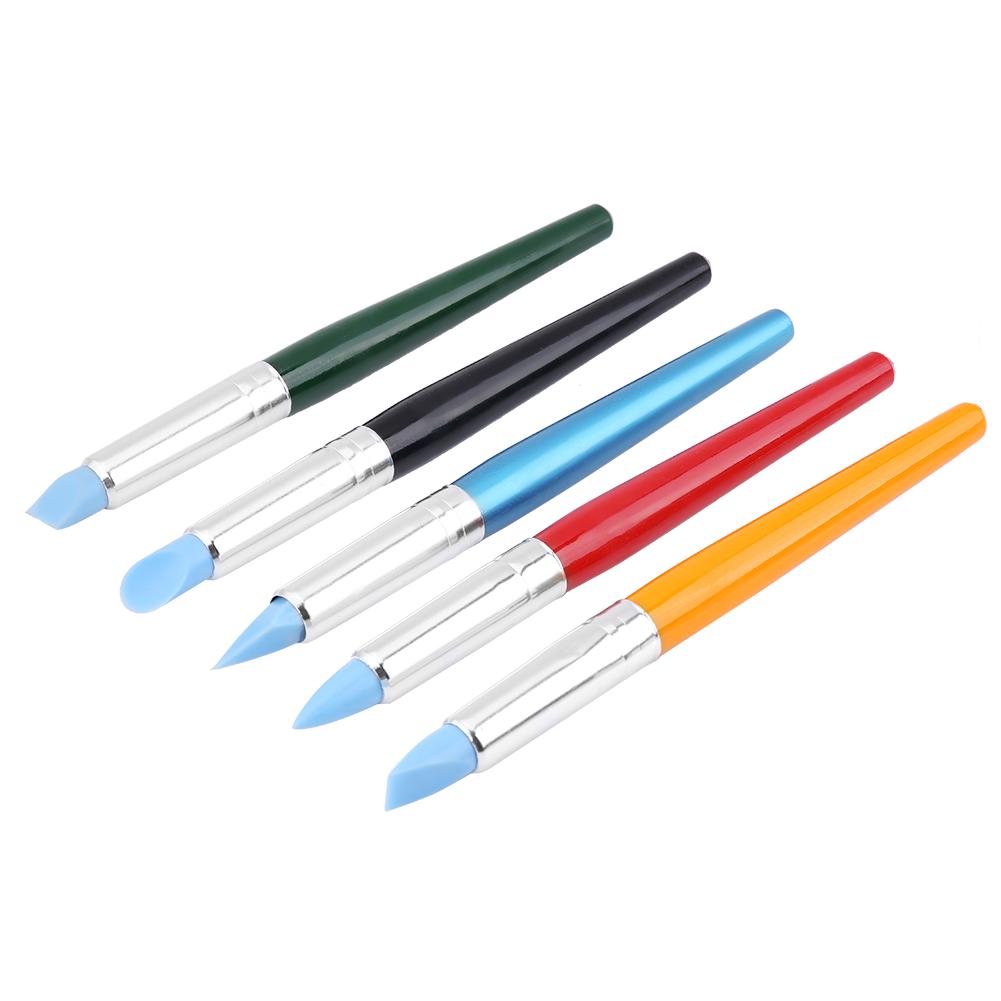 5pcsCelsiusset Silicone Soft Head Clay Pottery Moulding Pen Craft Tool (Large)