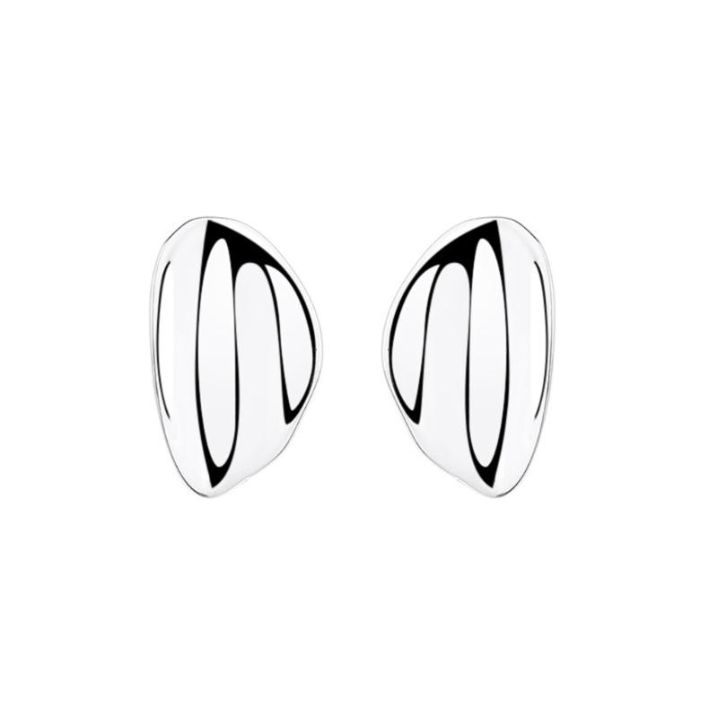 Teardrop Shaped Crinkle Texture Curved Disc Earrings Lightweight Jewelry For Women 1