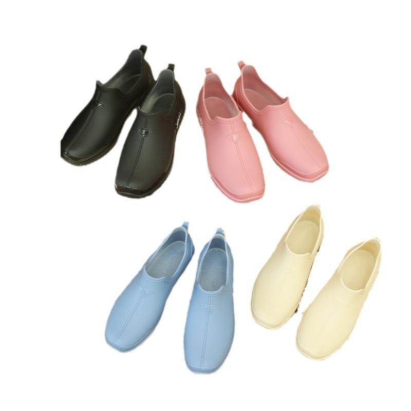 Shallow mouth elegant rain shoes women's fashion low-top short tube non-slip waterproof shoes lightweight summer women's work rubber shoes