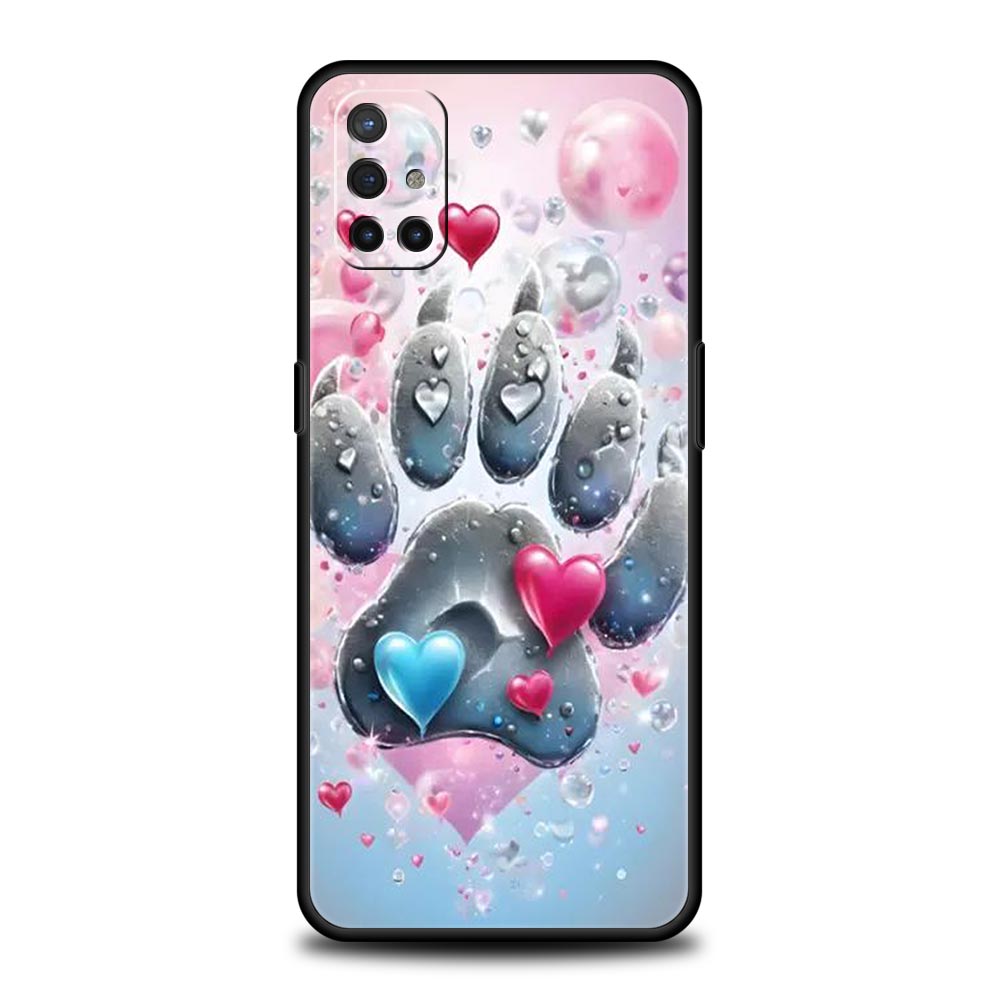 Phone Case For Oneplus 13R 13 12 10T 11 R10 Nord N100 N200 N10 9 9R CE 2 3 Z Pro Lite 5G Soft TPU Cover Og Paw Print Aesthetics