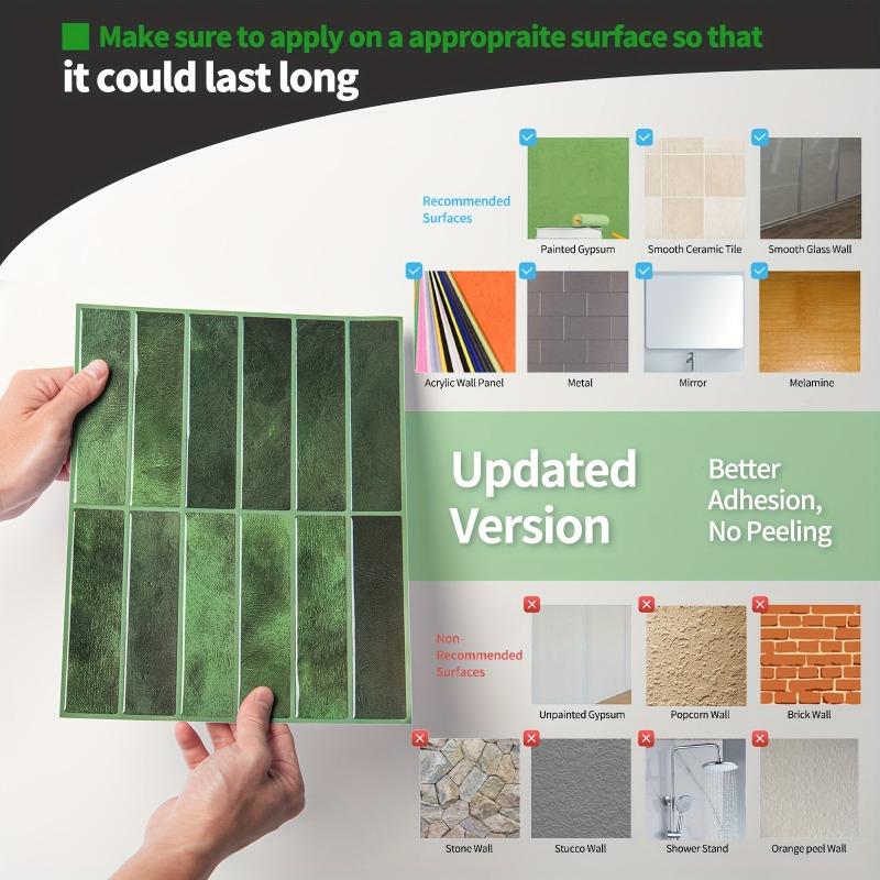 50 Sheets Peel and Stick Wall Tiles Pvc Vinyl Realistic Marble Wall Tiles Self Adhesive 3d Stickers Waterproof Kitchen Bathroom