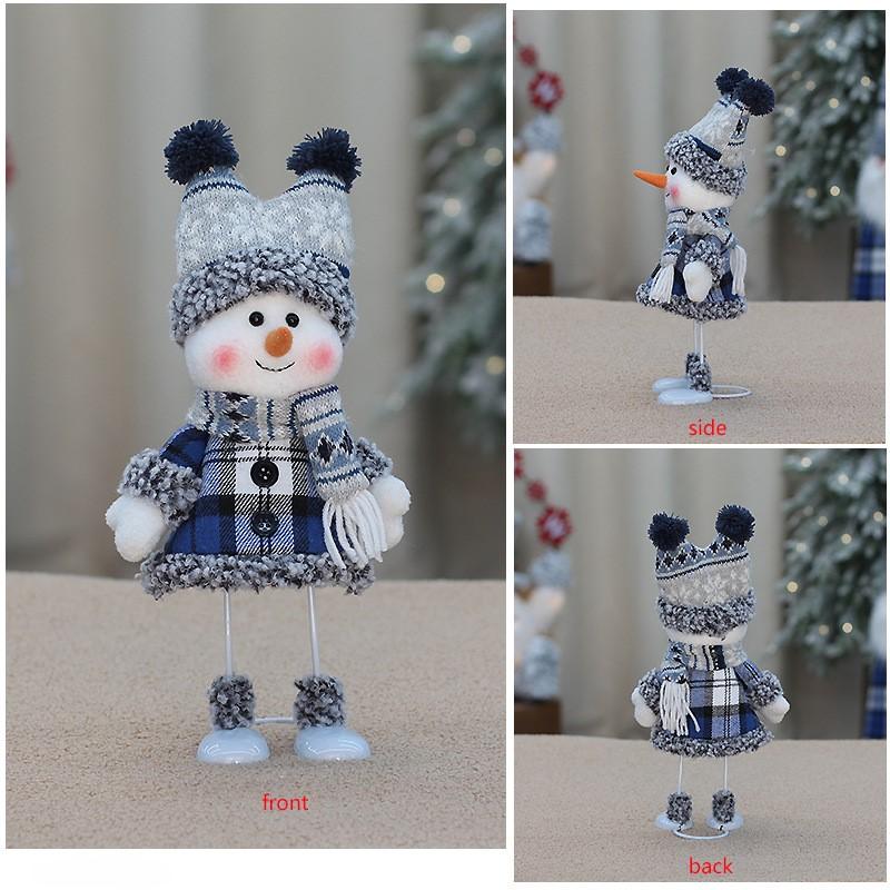 Christmas Decocration Home Toys Happy New Year Gift Xmas Festival Ornament Blue Snowman Dolls