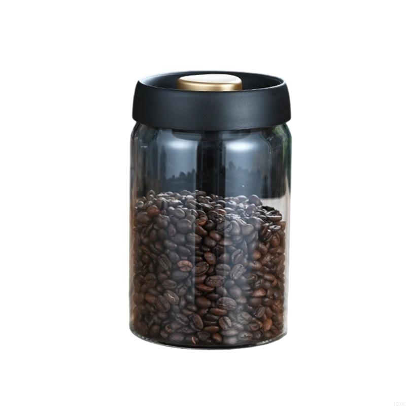 Portable Coffee Bean Container Leakproof Press Vacuum Seal Glass Jar For Travel Kitchen Storage HX6C