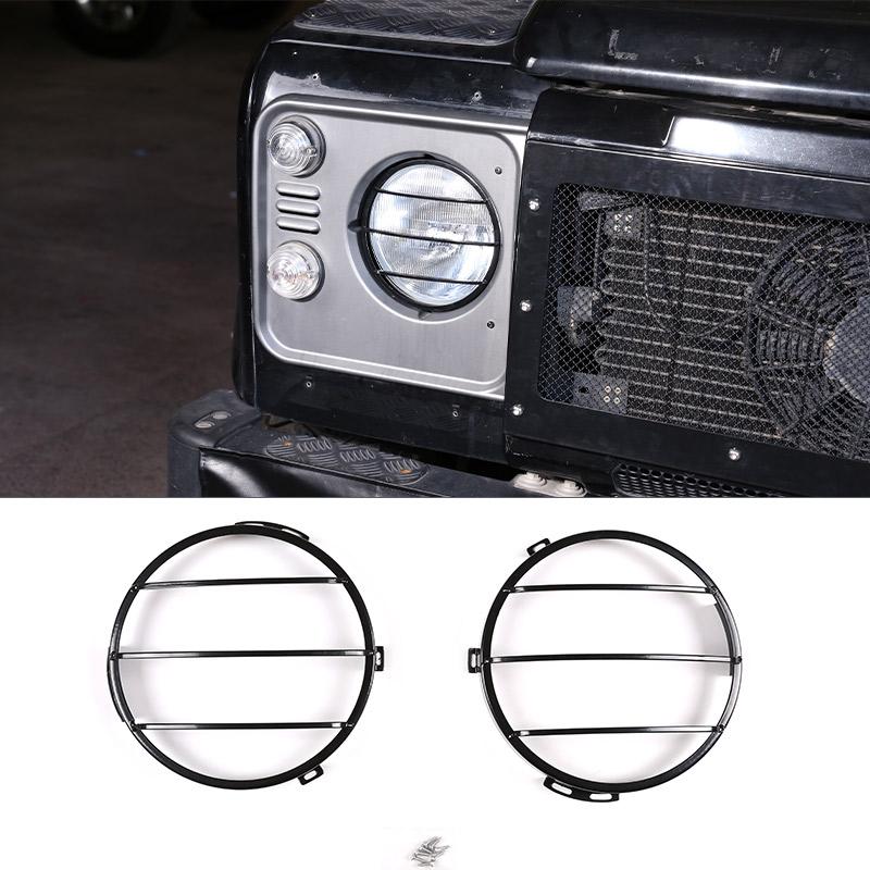 For Land Rover Defender 110 2004-2019 Car Headlight Lampshade Headlamp Lens Cover Protection Net Grill Guard Trim