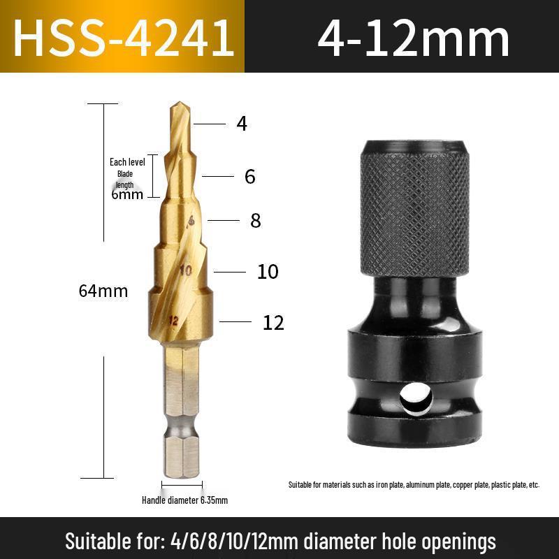 Multifunctional Tapered Steel Pagoda Drill Bit Set for Hard Metal and Stainless Steel