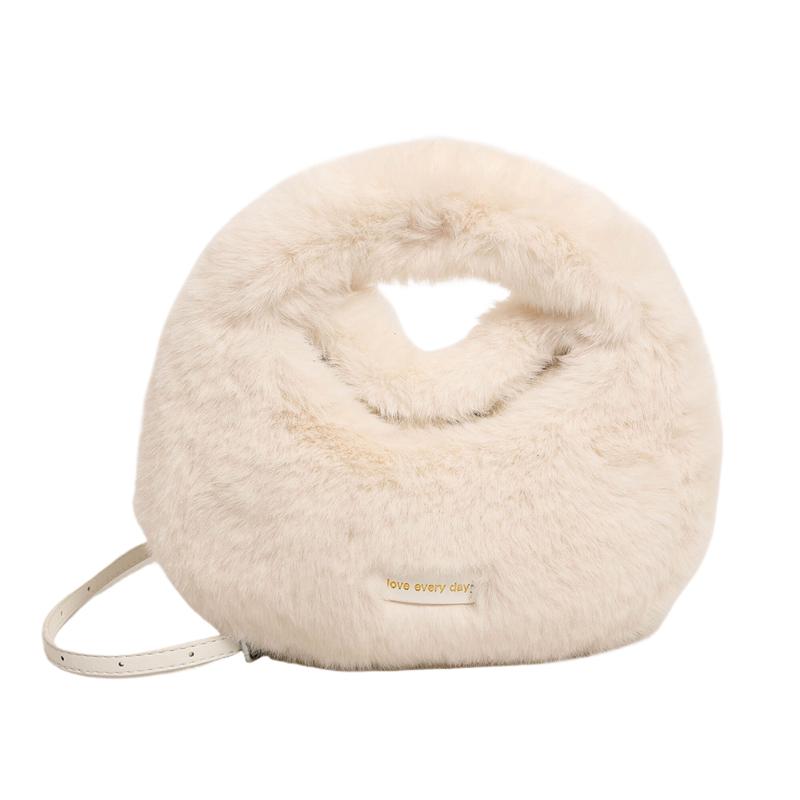 Nové vzory pro ženy, plyšové kabelky z umělé kožešiny, módní dámské malé ramenní crossbody tašky, zimní ležérní taška přes rameno, půlměsíc, hobo kabelky pro ženy