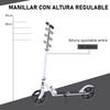 Folding Scooter for Children Ages 7-14, Kids Scooter with 4-Level Height Adjustable Handlebar and Brake, White