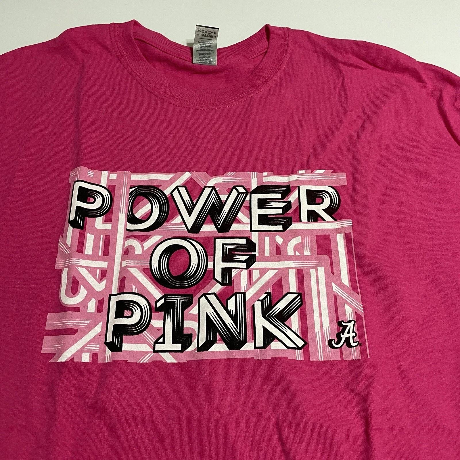Power of Pink Alabama Crimson Tide SS T Shirt Mens XL 46 Chest Gildan S