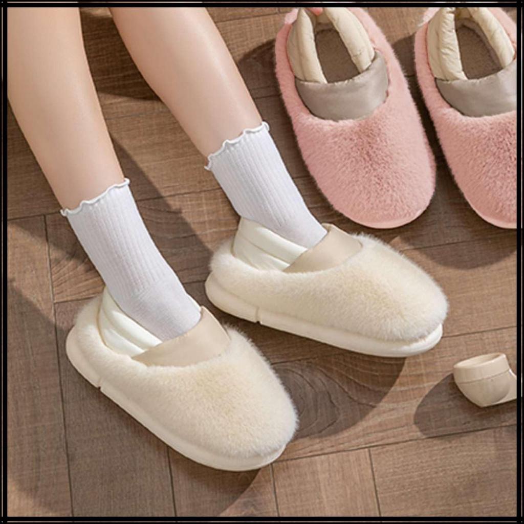 White Fang Baumwollpantoffeln mit dicken, flauschigen Innensohlen, niedlich und stilvoll für RS016 Sohlen, Tragen, Damen, (Rosa)