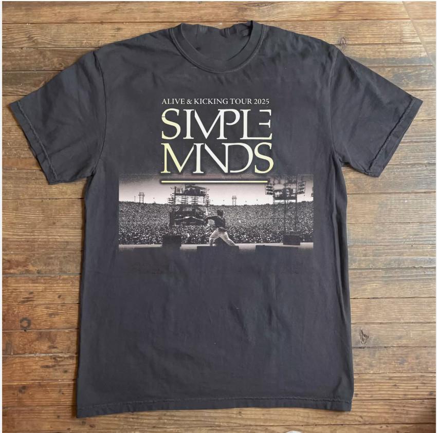 HOT NEW SIMPLE MINDS BRING ALIVE amp; KICKING TOUR 2025 All Size TShirt Cotton Unisex T-Shirt S