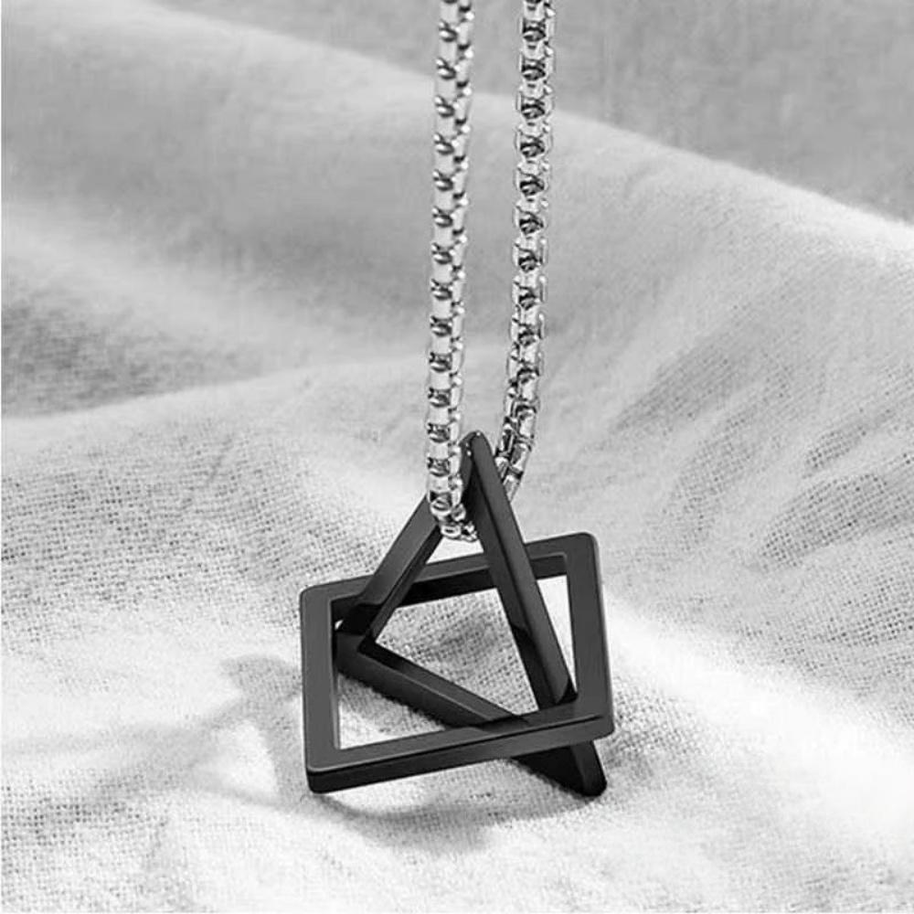 Minimalist Geometric Irregular Pendant Necklace for Woman Man Long Stainless Steel Chain Accessories Jewelry Gifts