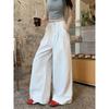 Kumikumi American White Loose Drooping Denim Women's Clothing Fall All-Matching Graceful High-Waist Mopping Pants Pants