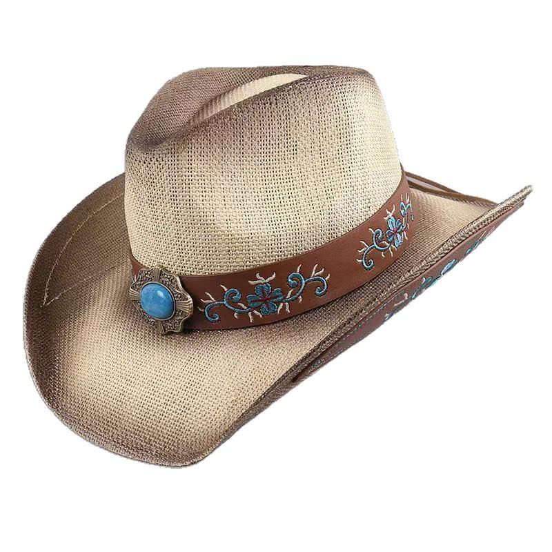 New Western Cowboy Jazz Hat Men's Outdoor UV Protection Big Eaves Sunshade Sun Protection Farm Knight Hat