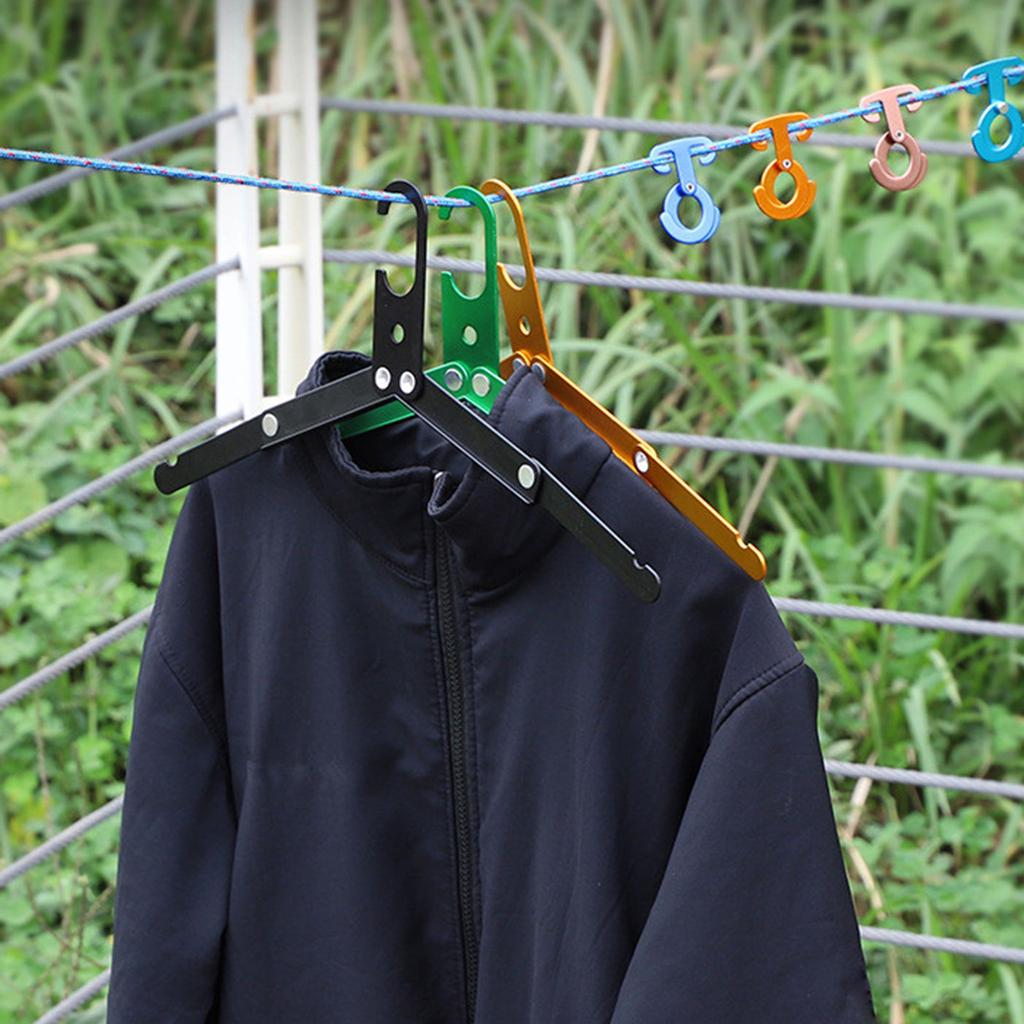 Lightweight Aluminum Alloy Multi-functional Portable Folding Clothes Hanger Outdoor Travel Clothes Coat Hanger Organizer