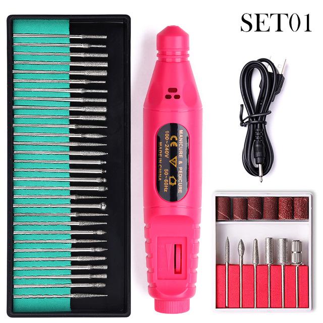 

Мини электрический набор для ногтей с 30 шлифовальными головками