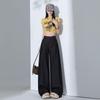 Women's White Tencel Wide-Leg Jeans - Summer 2025, High-Waisted, Loose, Floor-Length, Slimming.