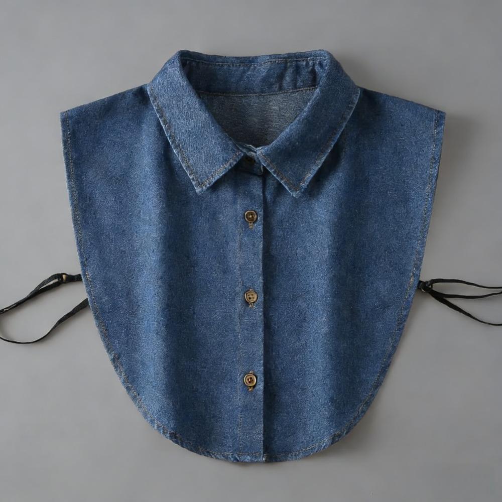 Korean Style Jean Fabric Fake Collar for Women Multi Use Sweater Hoodie Shirt Casual Decorative Fake Collar Women Accessories