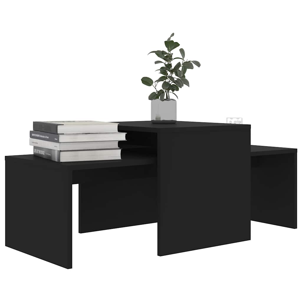 Coffee Table Set Black 100 x 48 x 40 cm Particleboard