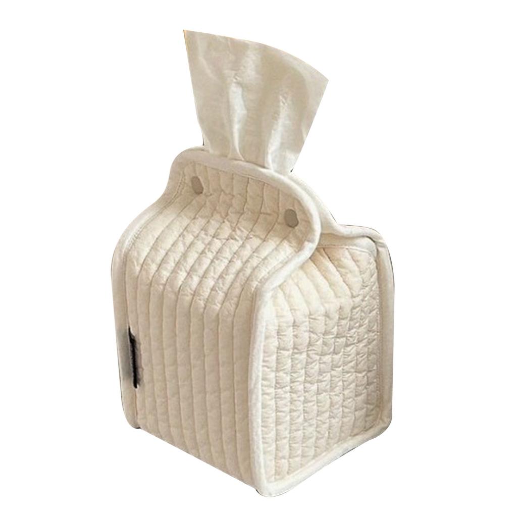Stylish Striped Fabric Standing Tissue Holder With Removable Designs for Home Office Storage Organization
