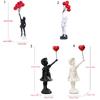 Resin Crafts Banksy Sculpture No Odor Flying Balloon Girl Figurine Art Sculpture   Home Accessories