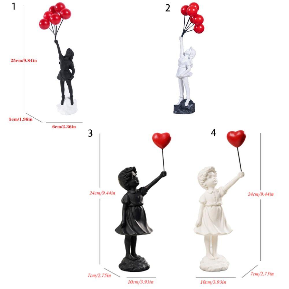 Resin Crafts Banksy Sculpture No Odor Flying Balloon Girl Figurine Art Sculpture   Home Accessories
