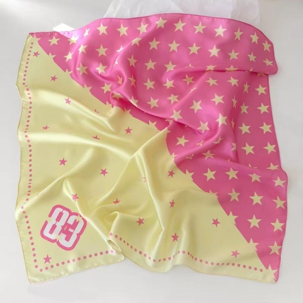Geometric Shape Star Print Scarf Printed Leopard Print Silk Scarf  Clothing Accessories Style 2